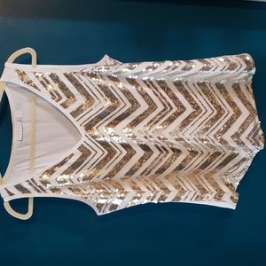 Gold sequined tank top
